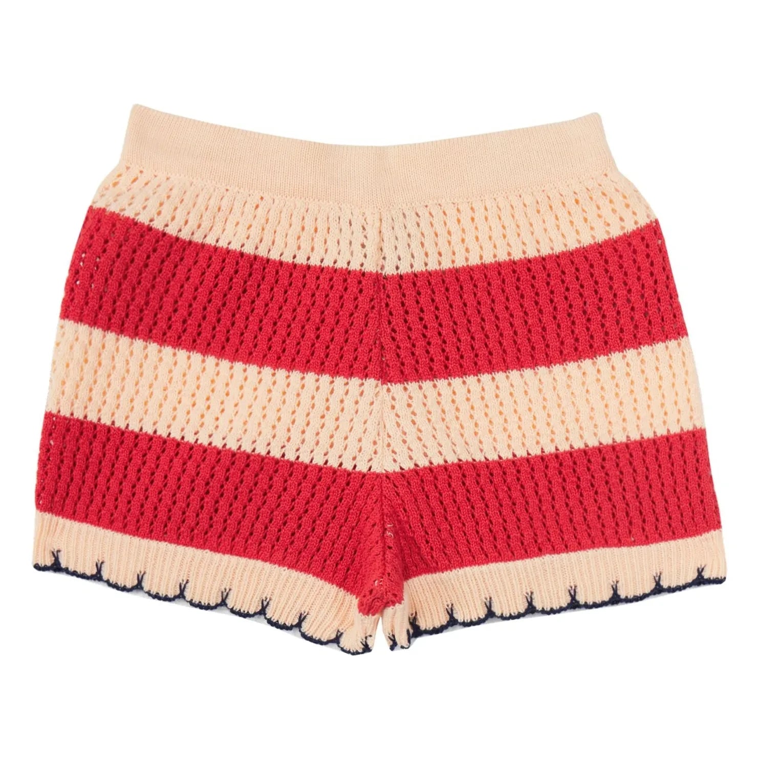 Mipounet - Gestreifte Vita Häkelshorts | Rot