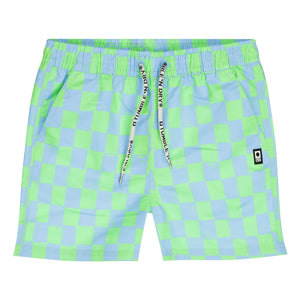 Tumble N'Dry – Manaus Carreaux Badehose aus recycelten Fasern | Türkis
