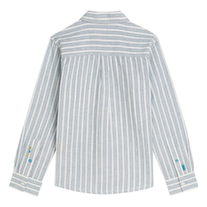 Scotch & Soda – Gestreiftes Leinenhemd | Hellblau