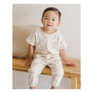 Quincy Mae - T-Shirt und Hose Set | Ecru