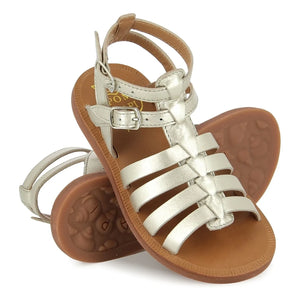 Pom d'Api - Gladiator-Sandalen Plagette | Silber