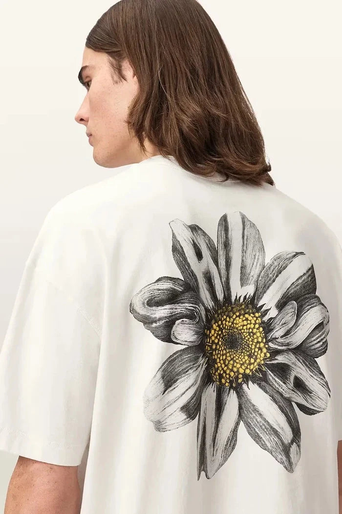 AllSaints Erkek Pamuklu Oversize Tişört PETALS
