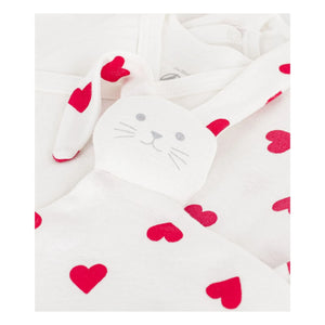 Petit Bateau - 3-teiliges Schlafanzug-Strampler-Set mit süßen Herzen Geschenkset | Weiß