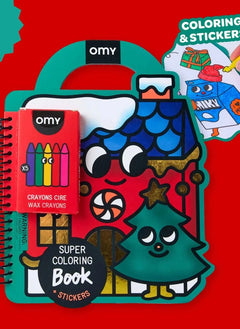 Omy - Weihnachtsaufkleber Malbuch