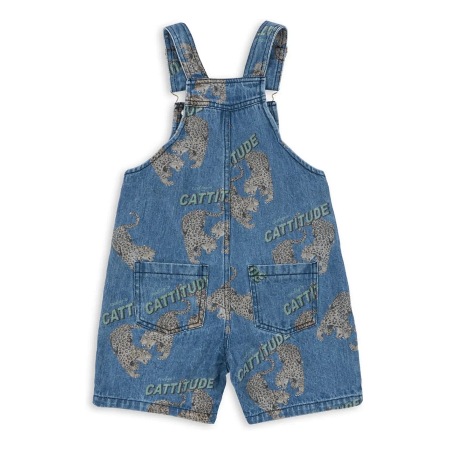 Konges Sløjd - Bio-Baumwolle Denim Magot Gepard Short Latzhose | Blau