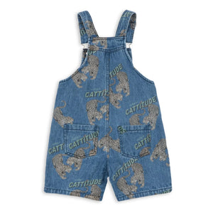 Konges Sløjd - Bio-Baumwolle Denim Magot Gepard Short Latzhose | Blau