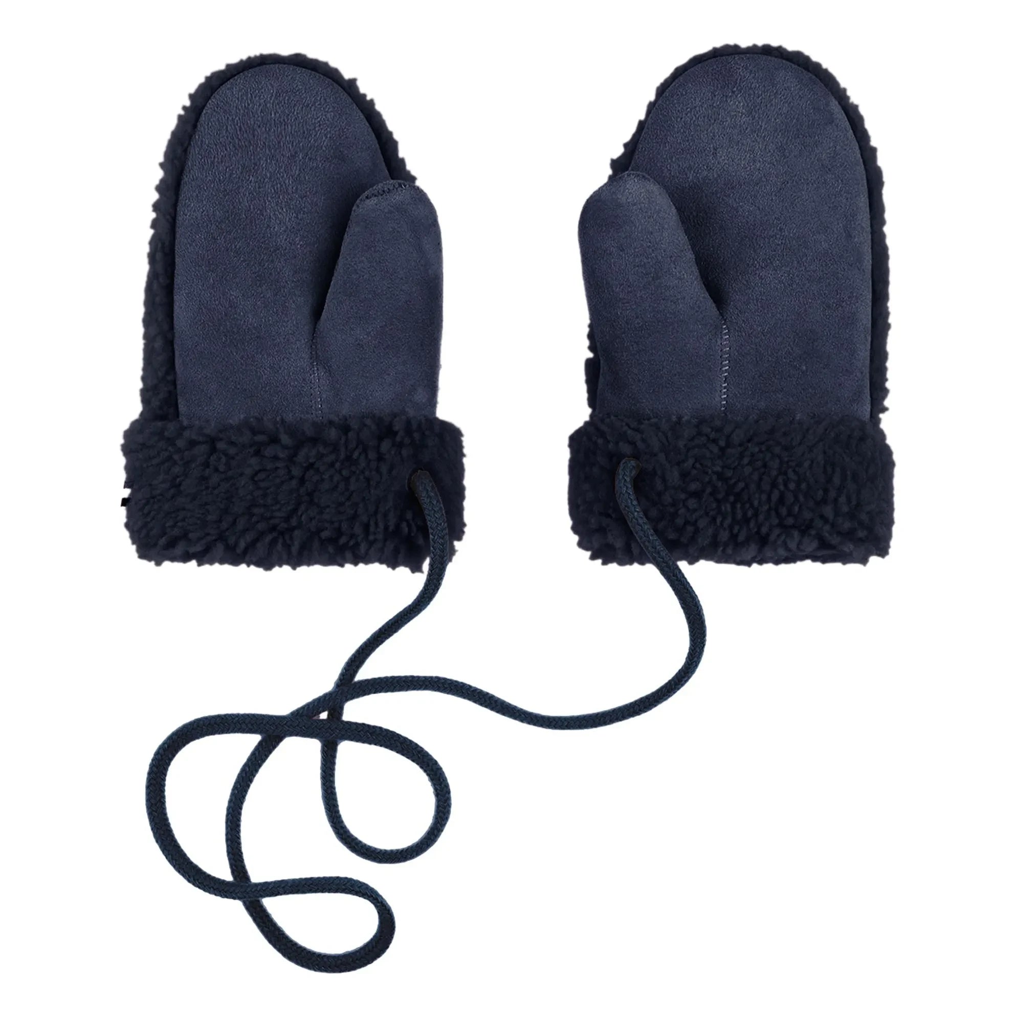 ILDA'S Schafe - Teddy-Merino-Lammfellhandschuhe - Kinderkollektion | Marineblau