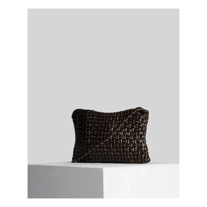 Vipera - Clutch aus Leder mit Kissenbesatz | Schokolade