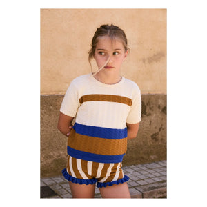 birinit - Gestreifte Jacquard-Rüschenshorts | Karamell