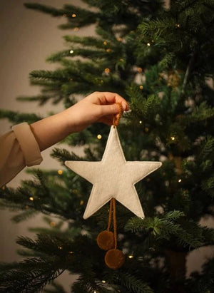 Muskhane - Filzstern Weihnachtsdekoration | Ecru