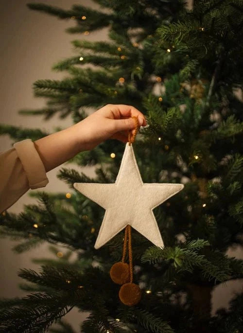 Muskhane - Filzstern Weihnachtsdekoration | Ecru