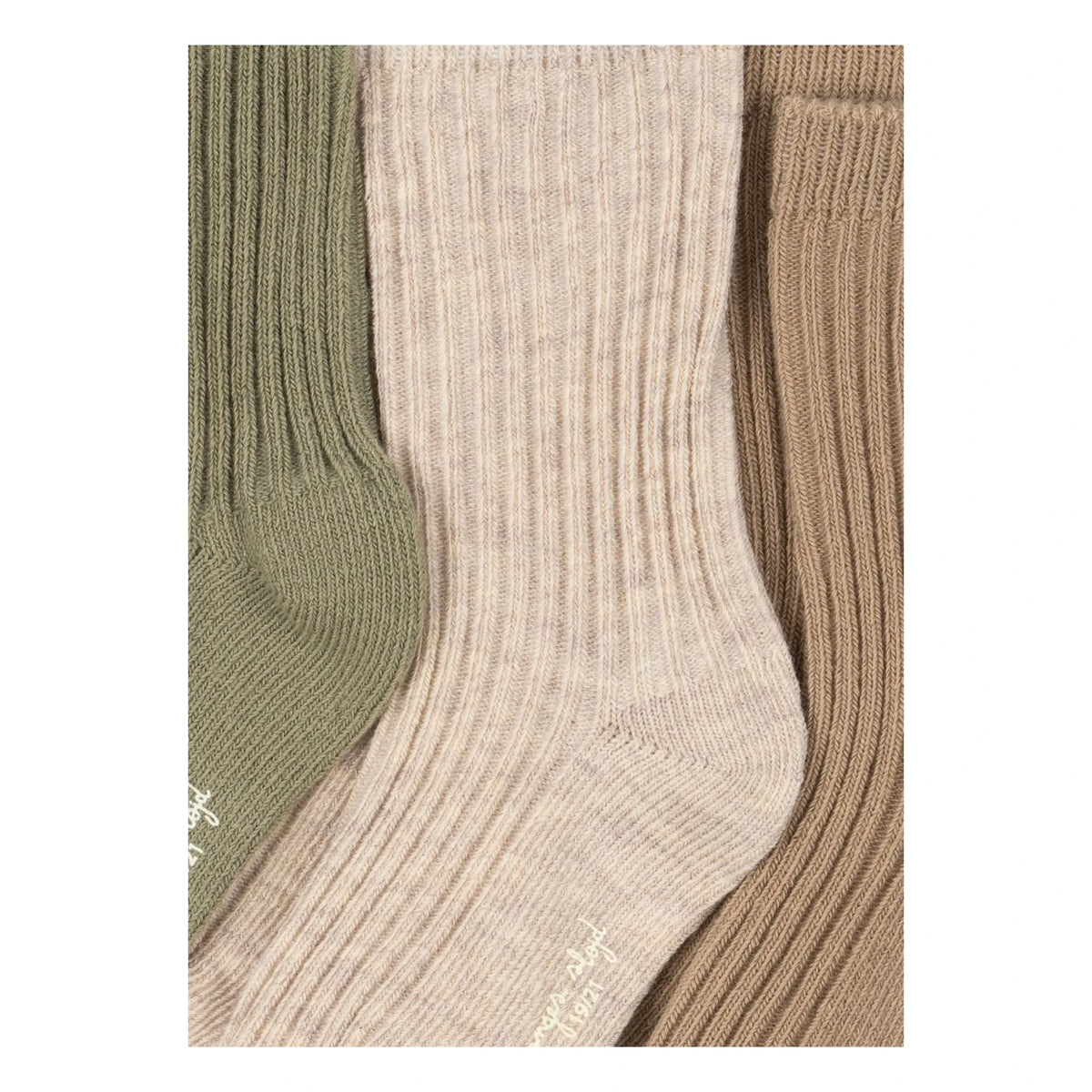 Konges Sløjd - 3er-Set Rippstrick-Socken | Beige