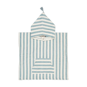 Rose in April - Suzon gestreifter Strandponcho | Hellblau