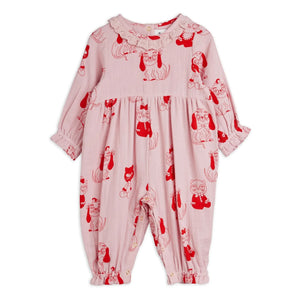Mini Rodini - Organik Pamuklu Hayvan Tulum | Pembe