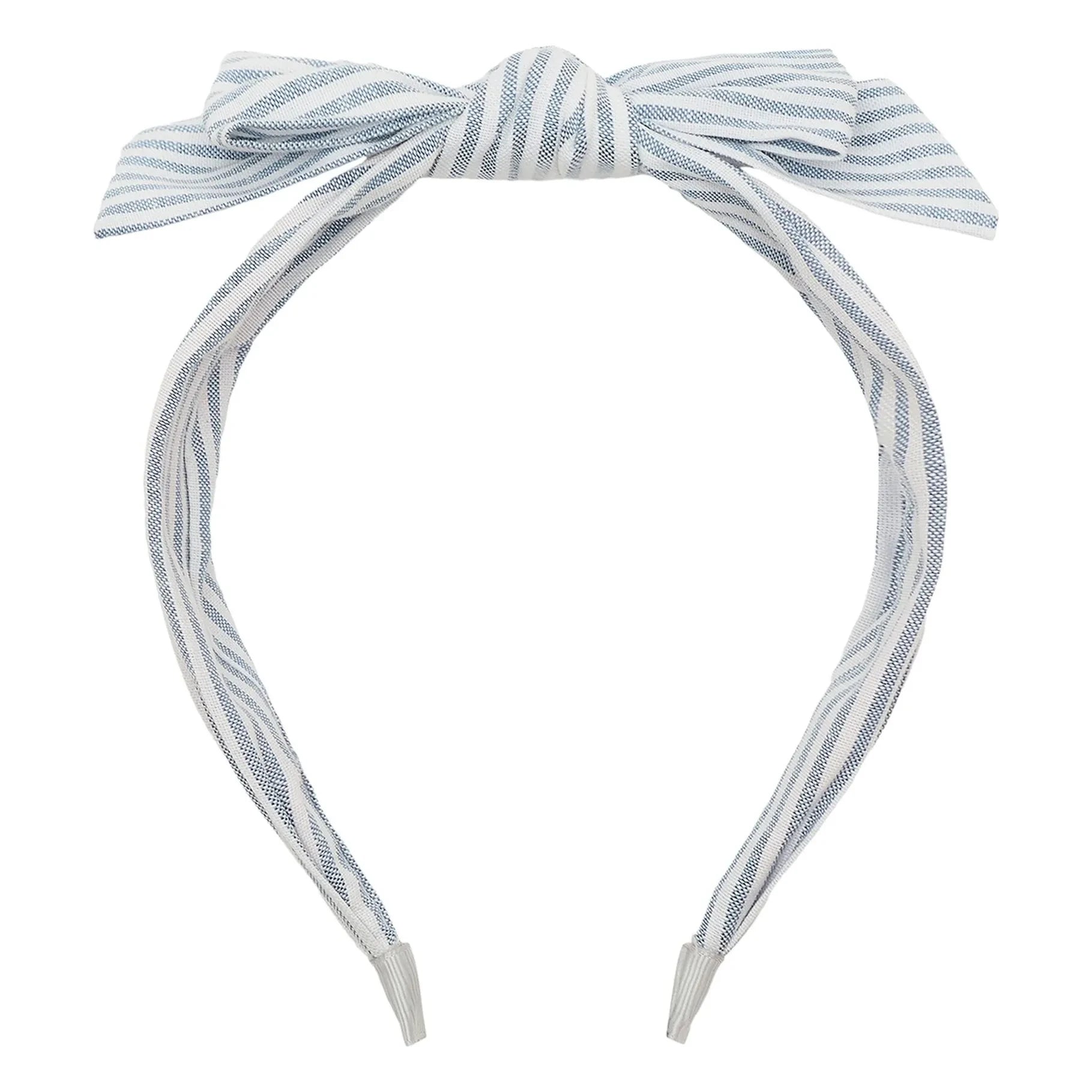 Mimi & Lula – Gestreiftes Stirnband mit Knoten | Hellblau