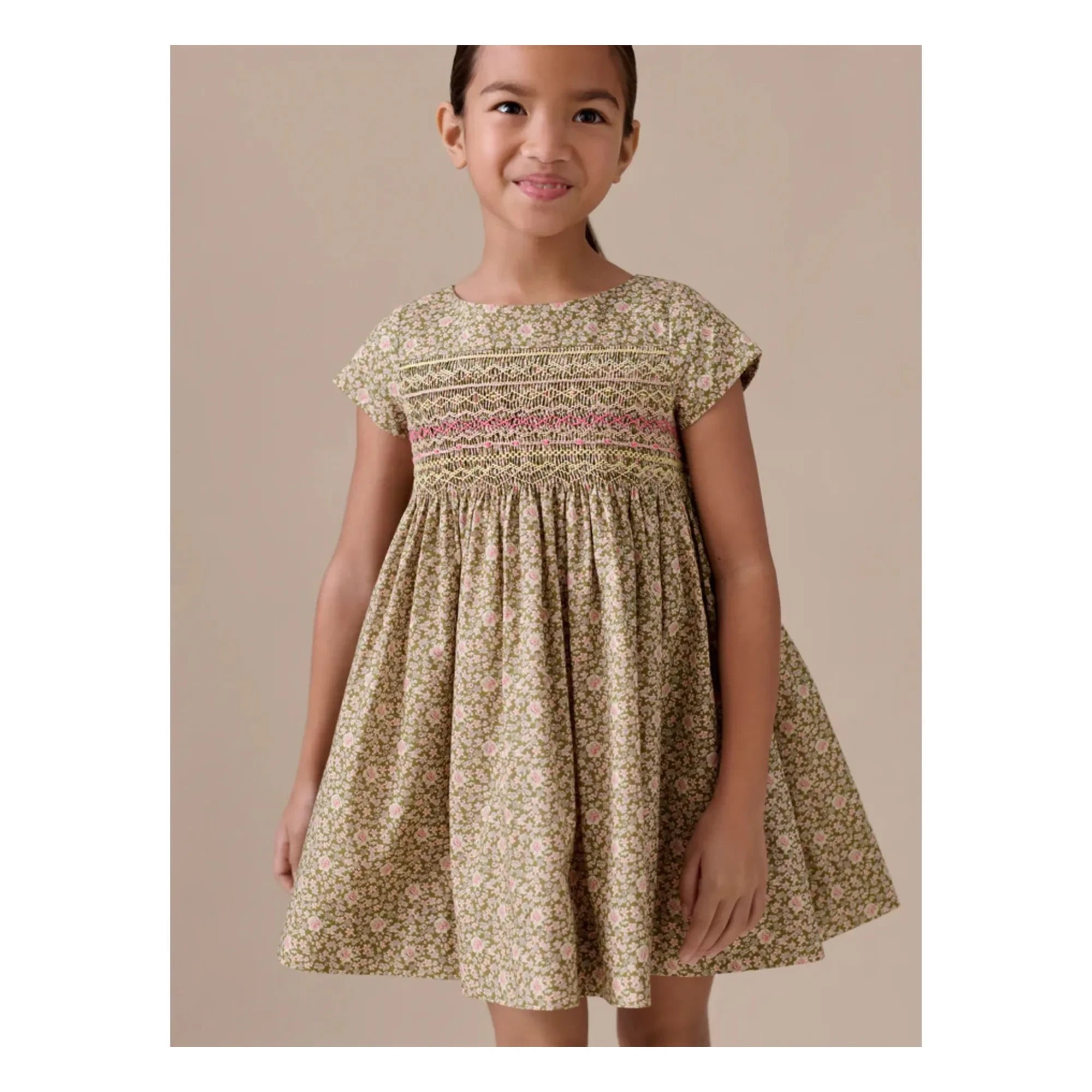 Bonpoint - Duchesse Liberty Bio-Baumwollkleid | Grün