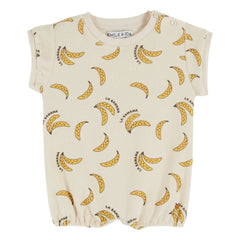 Emile et Ida – Bananen-Frottee-Strampler aus Bio-Baumwolle | Creme