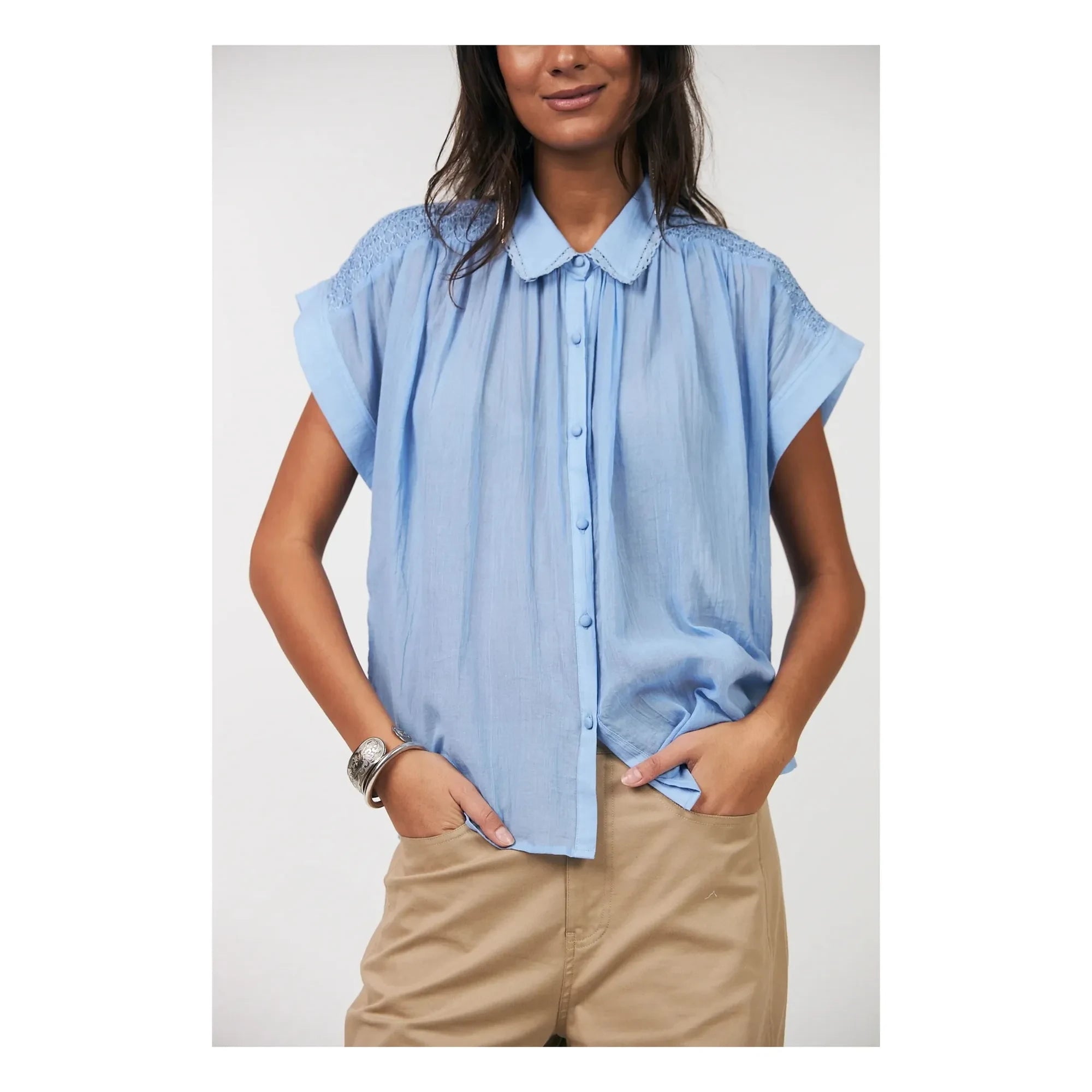 Lollys Laundry - Badal Baumwollbluse | Blau