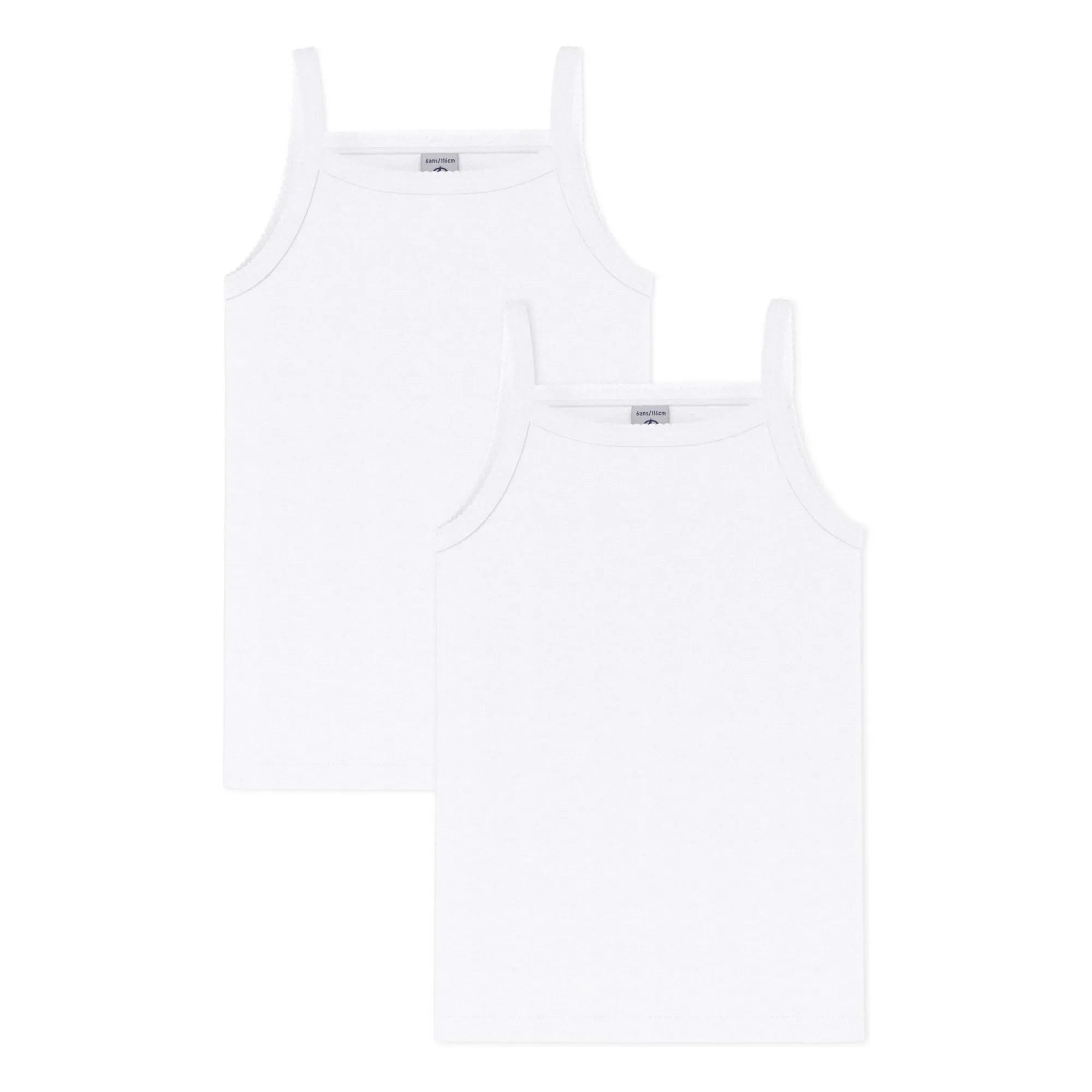 Petit Bateau – Batch 2 Unifarbene Unterhemden | Weiß