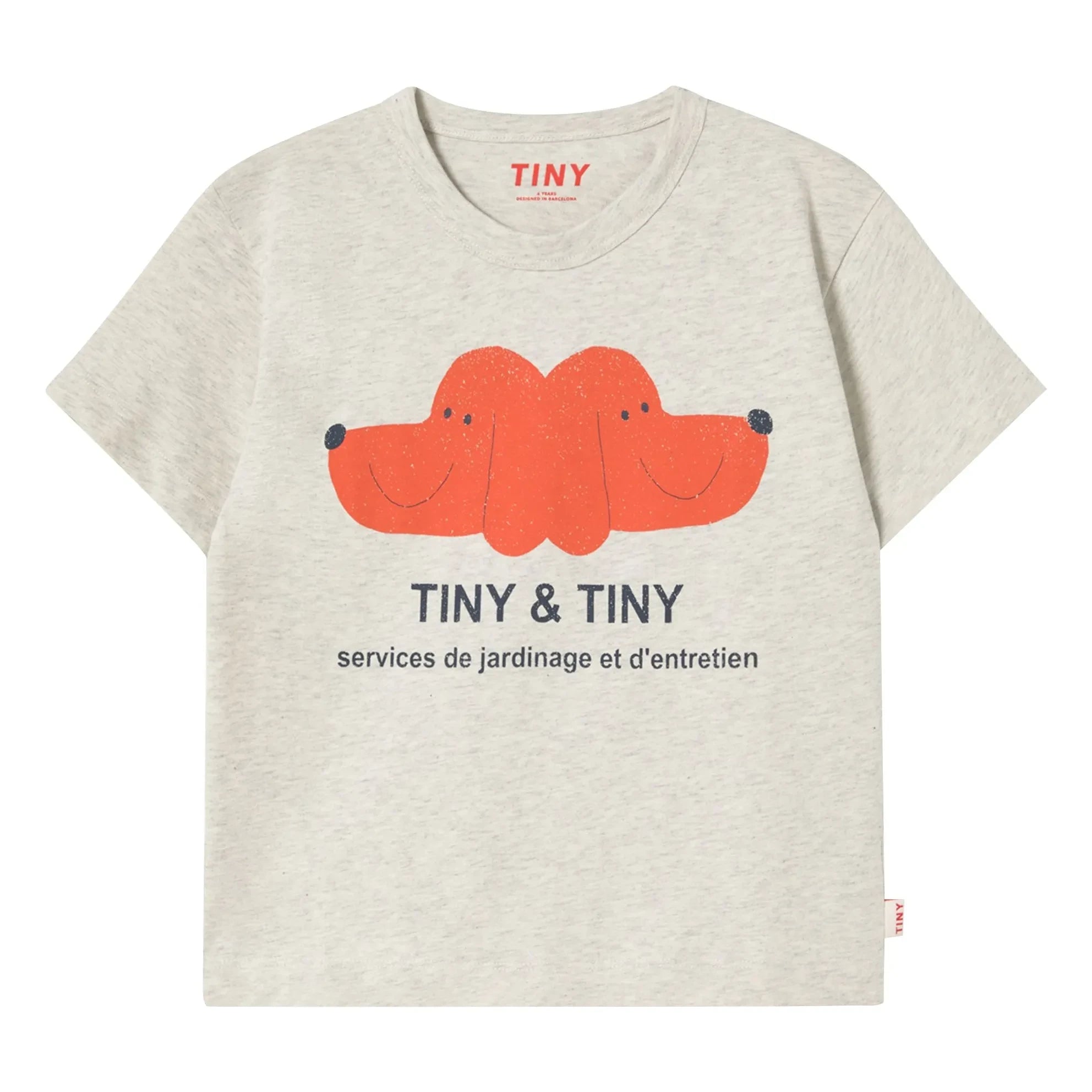 Tinycottons - T-Shirt aus Bio-Baumwolle mit Tiny & Tiny Dogs-Motiv | Heather Beige