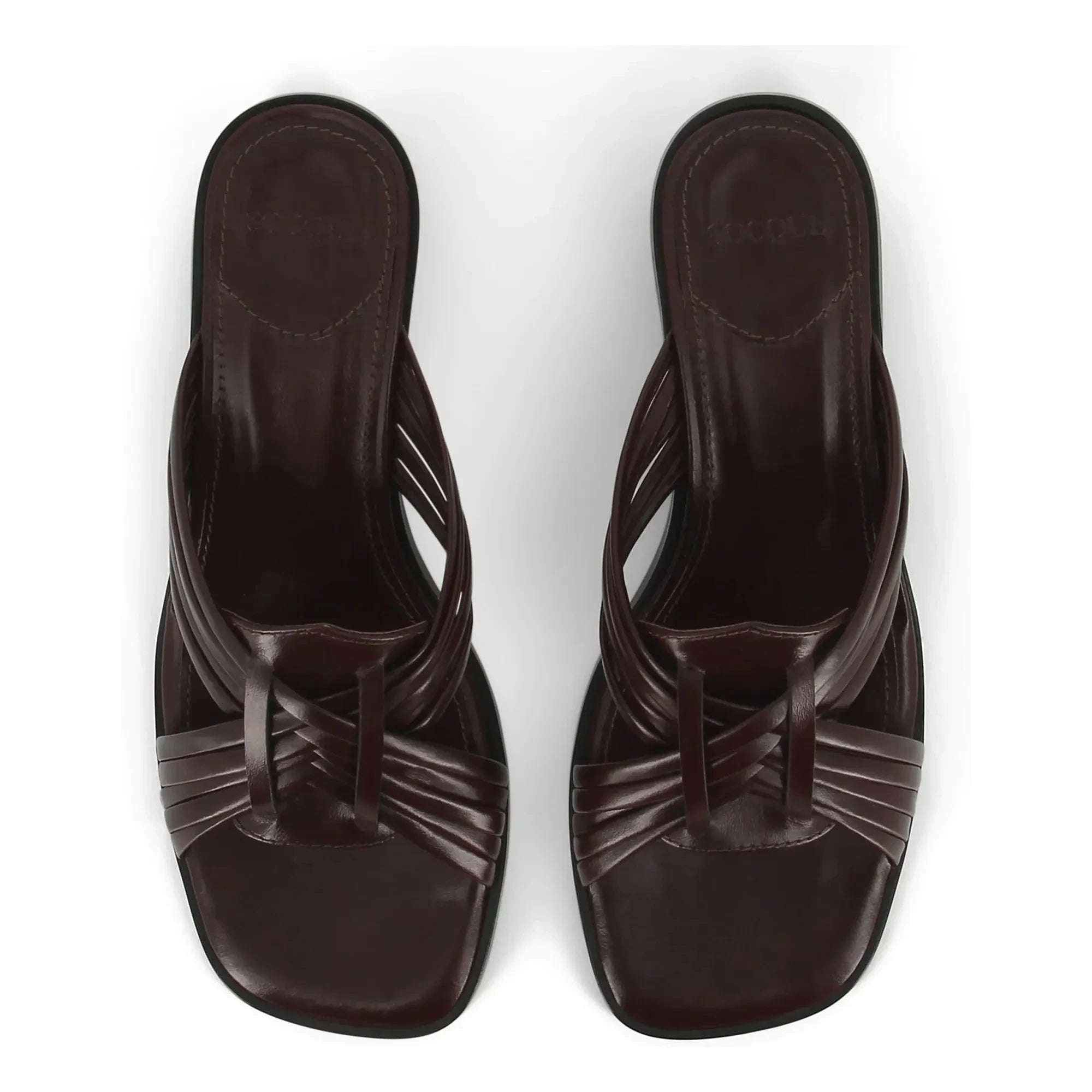 Socque Paris - Janis Ledersandalen | Chocolate