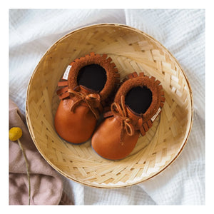 Baobaby - Fransen-Knoten-Hausschuhe | Orange