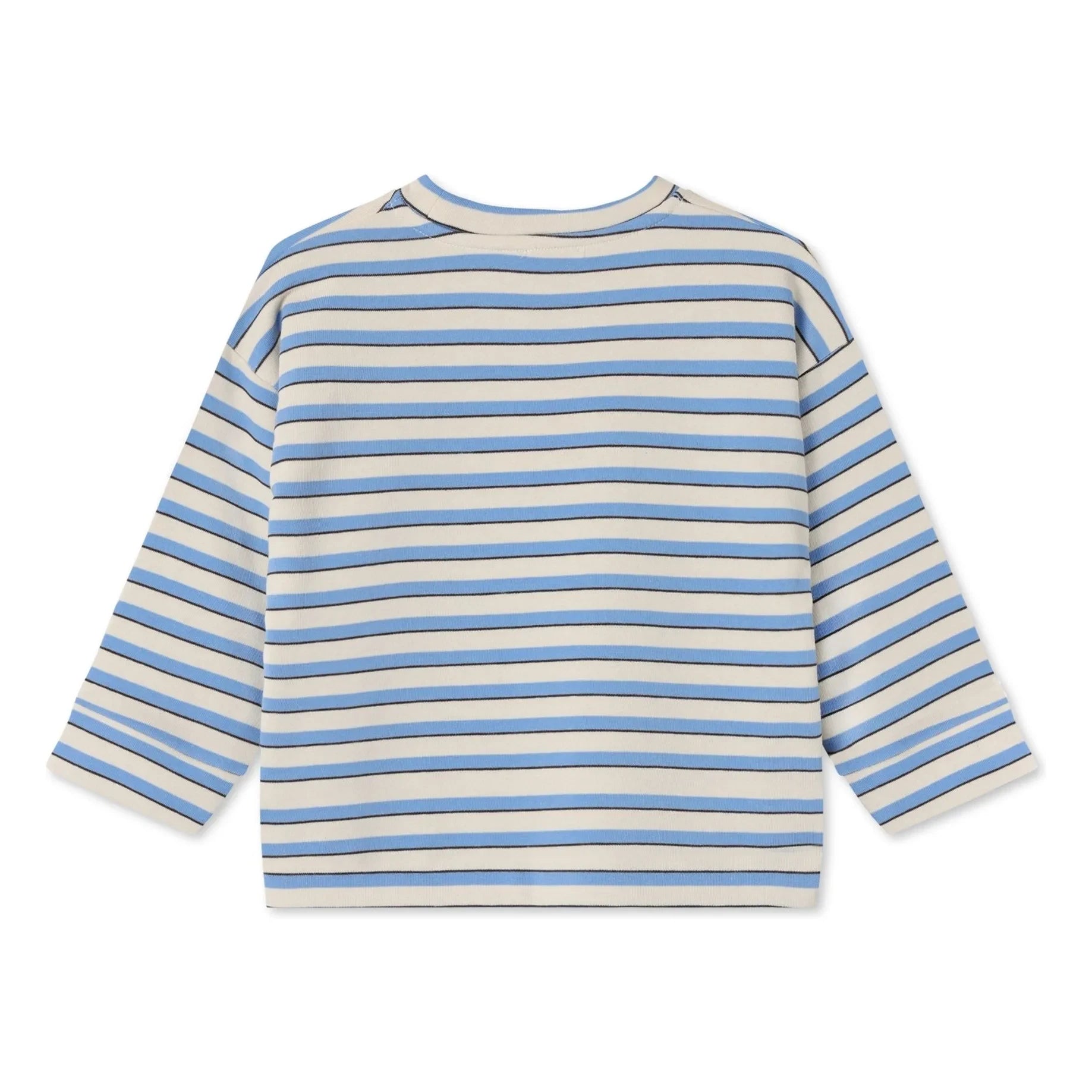 Fliink - Alvin gestreiftes Bio-Baumwoll-Sweatshirt | Hellblau