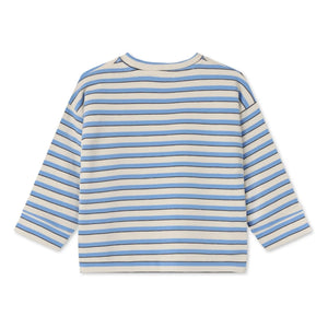 Fliink - Alvin gestreiftes Bio-Baumwoll-Sweatshirt | Hellblau