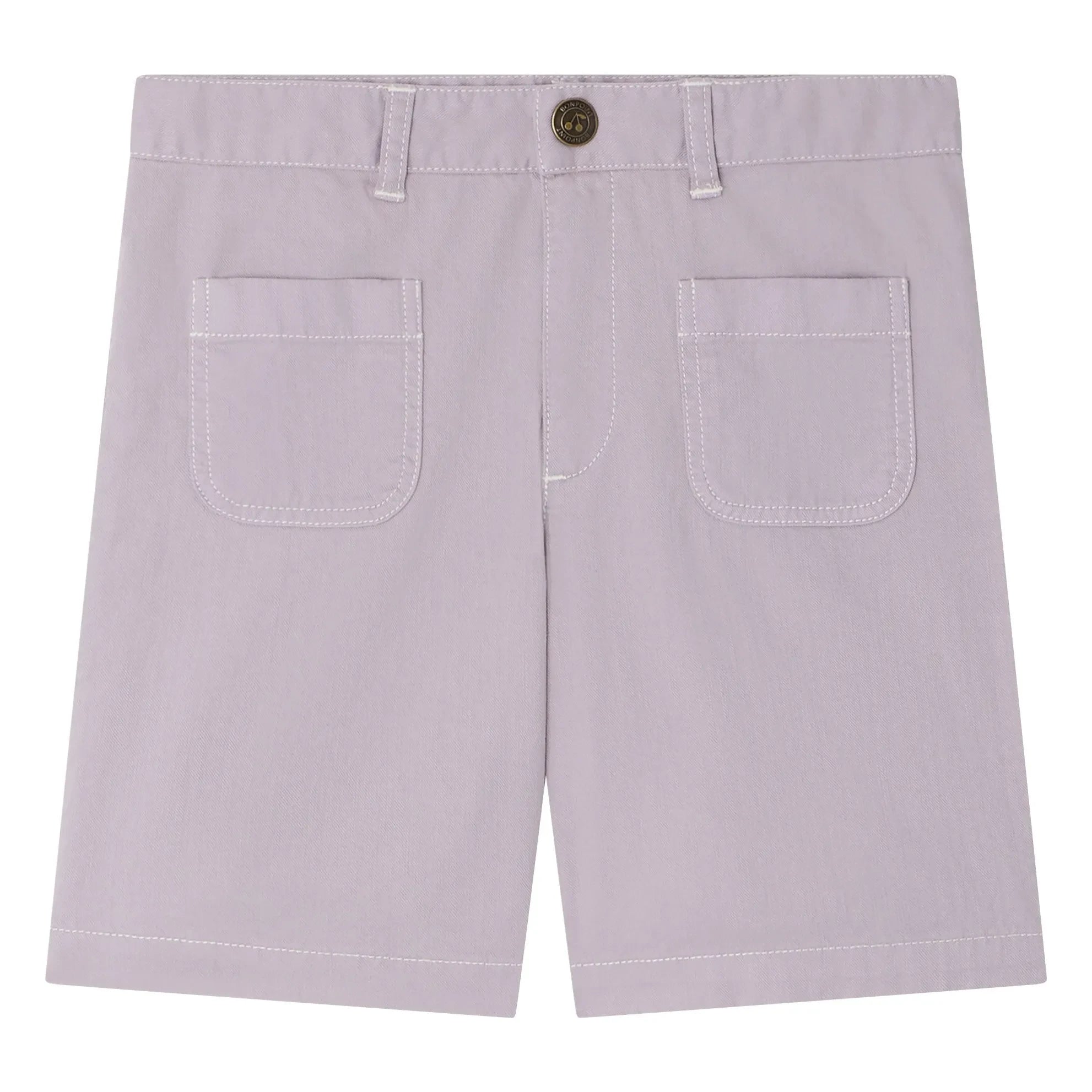 Bonpoint - Lavanta renkli Denim şort Eureka Organik Pamuk