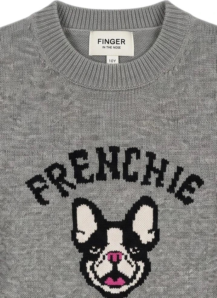 Finger in the nose - Sally Frenchie Merinos Wolle Pullover | Graumelange