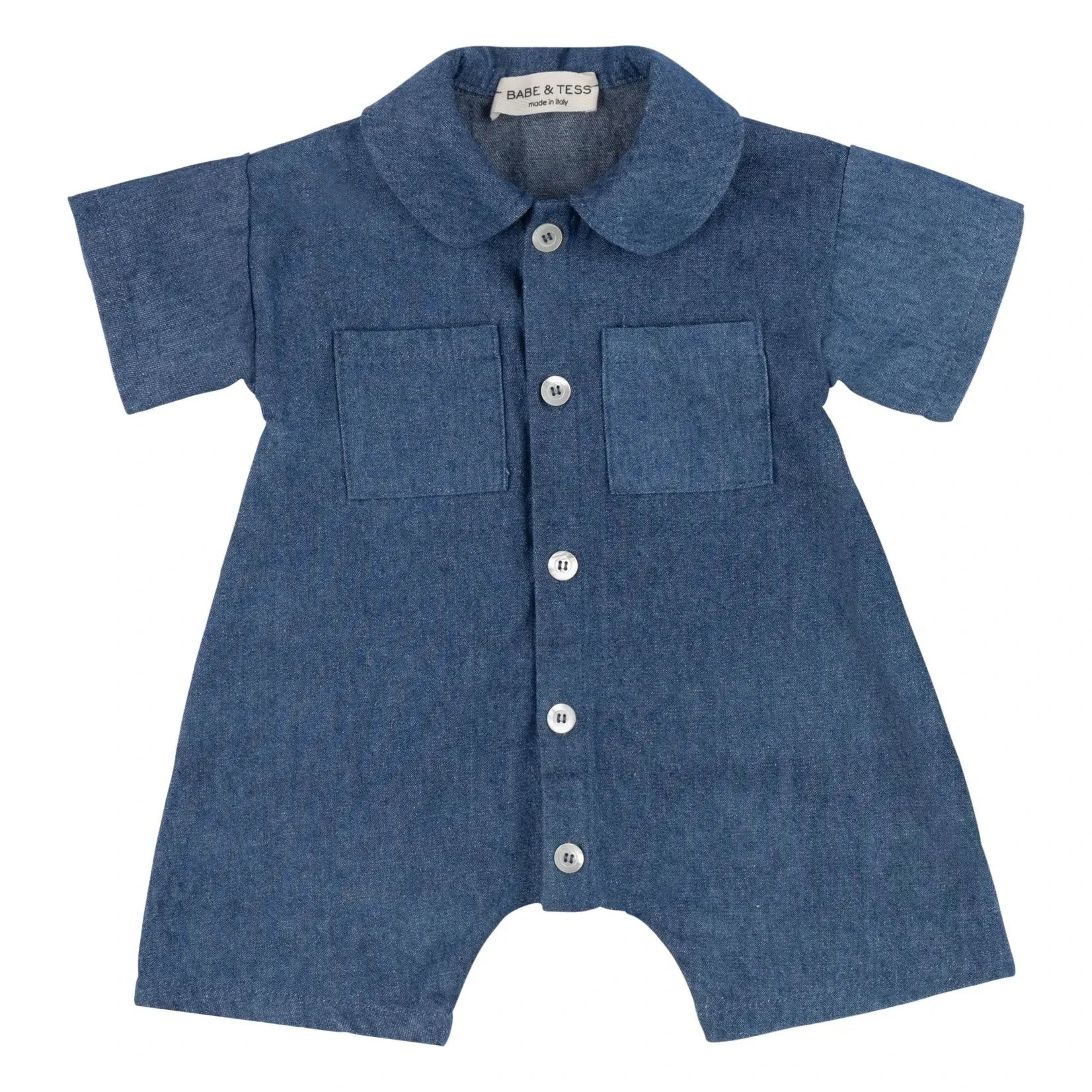 Babe & Tess - Denim-Claudine-Kragen-Overall | Blau