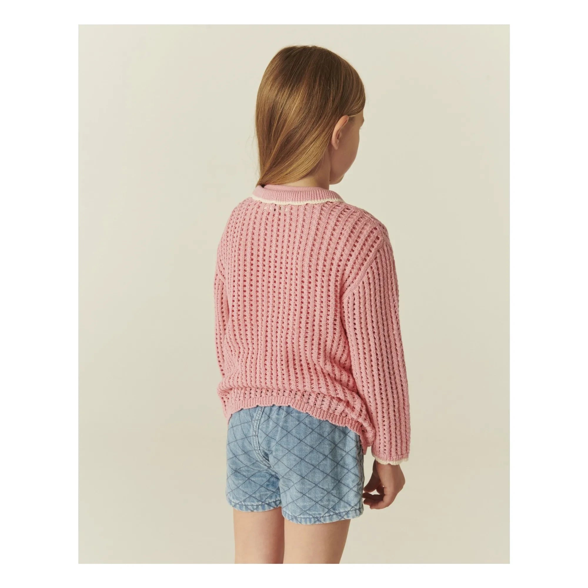 Copenhagen Colors - Häkelcardigan aus Bio-Baumwolle | Zartrosa