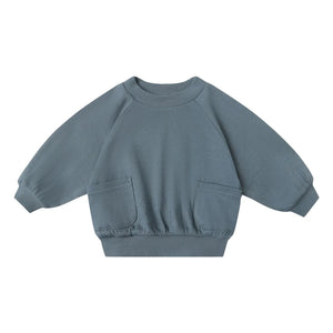 Quincy Mae - Pointelle Sweatshirt aus Bio-Baumwolle | Graublau