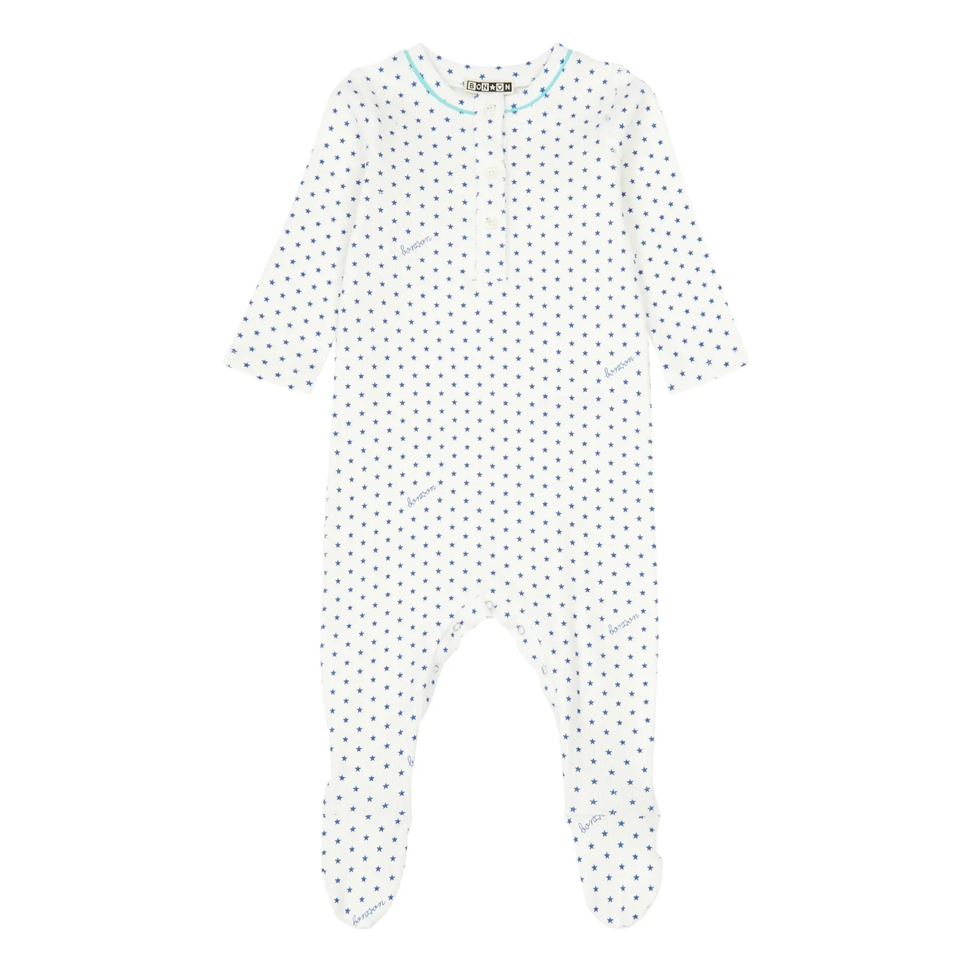 Bonton - Jersey-Schlafanzug mit Stern-Füßen - No Sleep Club Kollektion | Blau