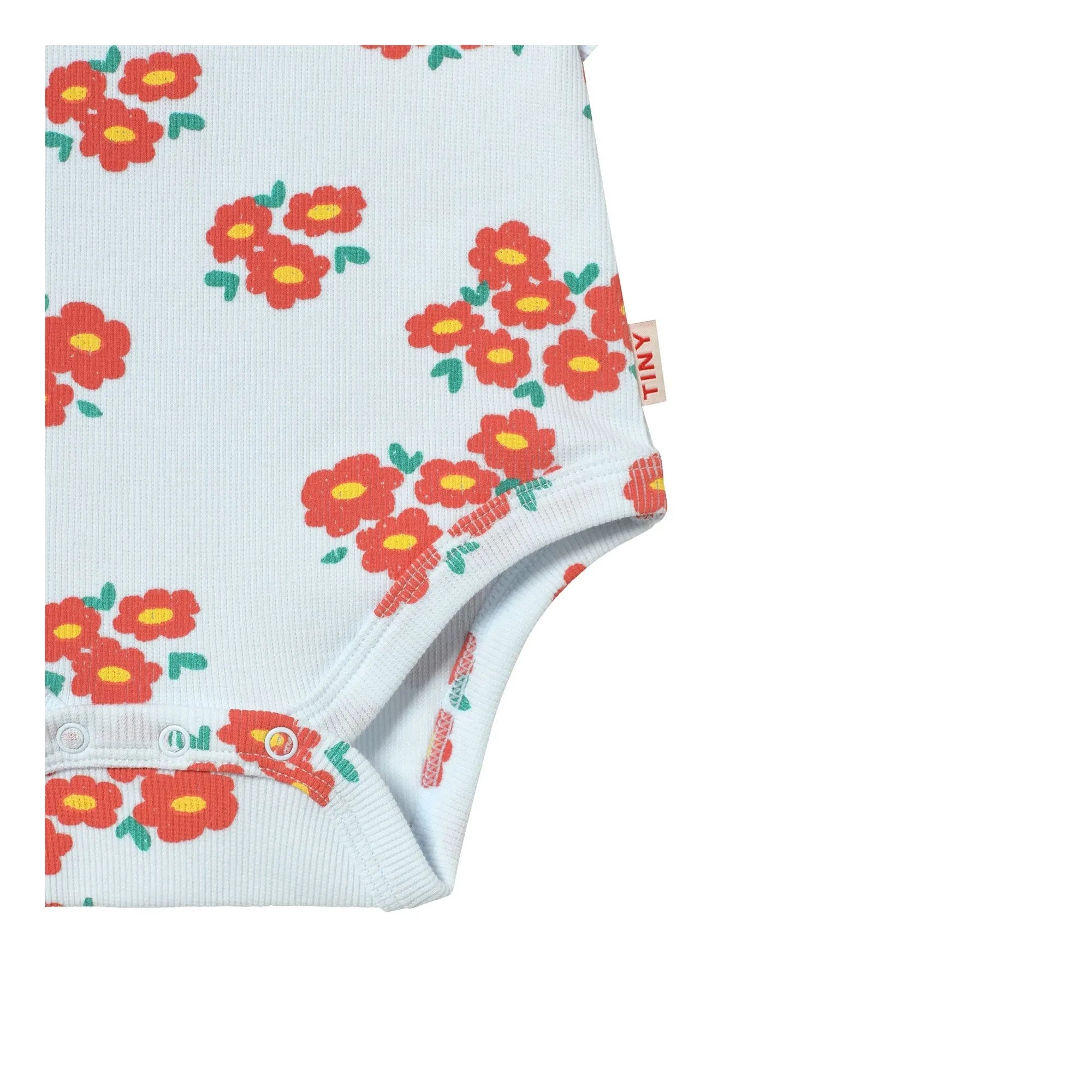 Tinycottons - Body aus Bio-Baumwolle mit Blumenmuster | Hellblau