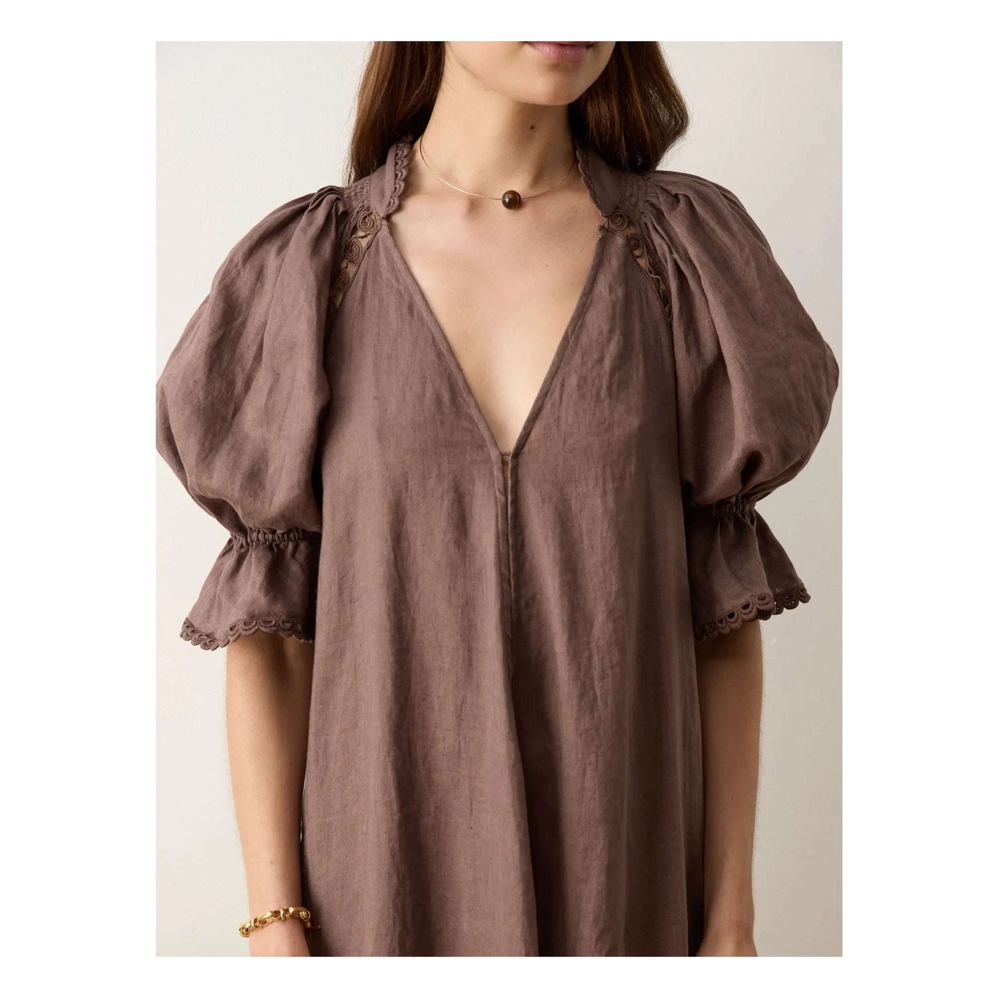 Boteh - Myra Leinenkleid | Mokka