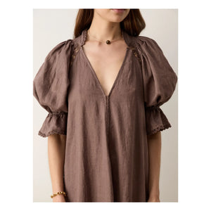 Boteh - Myra Leinenkleid | Mokka