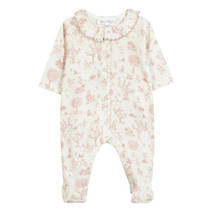 Tartine et Chocolat - Strampler-Pyjama mit rosa Kragen | Rosa