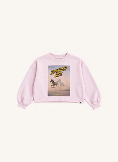 Hundred Pieces - Belmont Horses Organische Baumwoll-Sweatshirt | Hellrosa