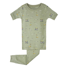 Petit Lem - Bio-Baumwoll-Schlafanzug mit Golfmuster | Khaki