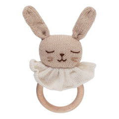 Main Sauvage - Holz-Hase Beißring | Beige