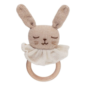 Main Sauvage - Holz-Hase Beißring | Beige