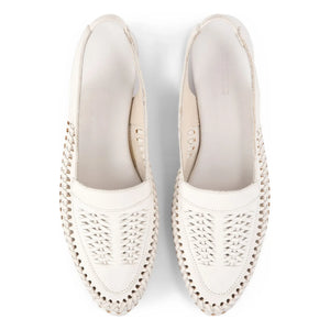 Bobo Choses - Strick-Leder-Slingback | Ecru