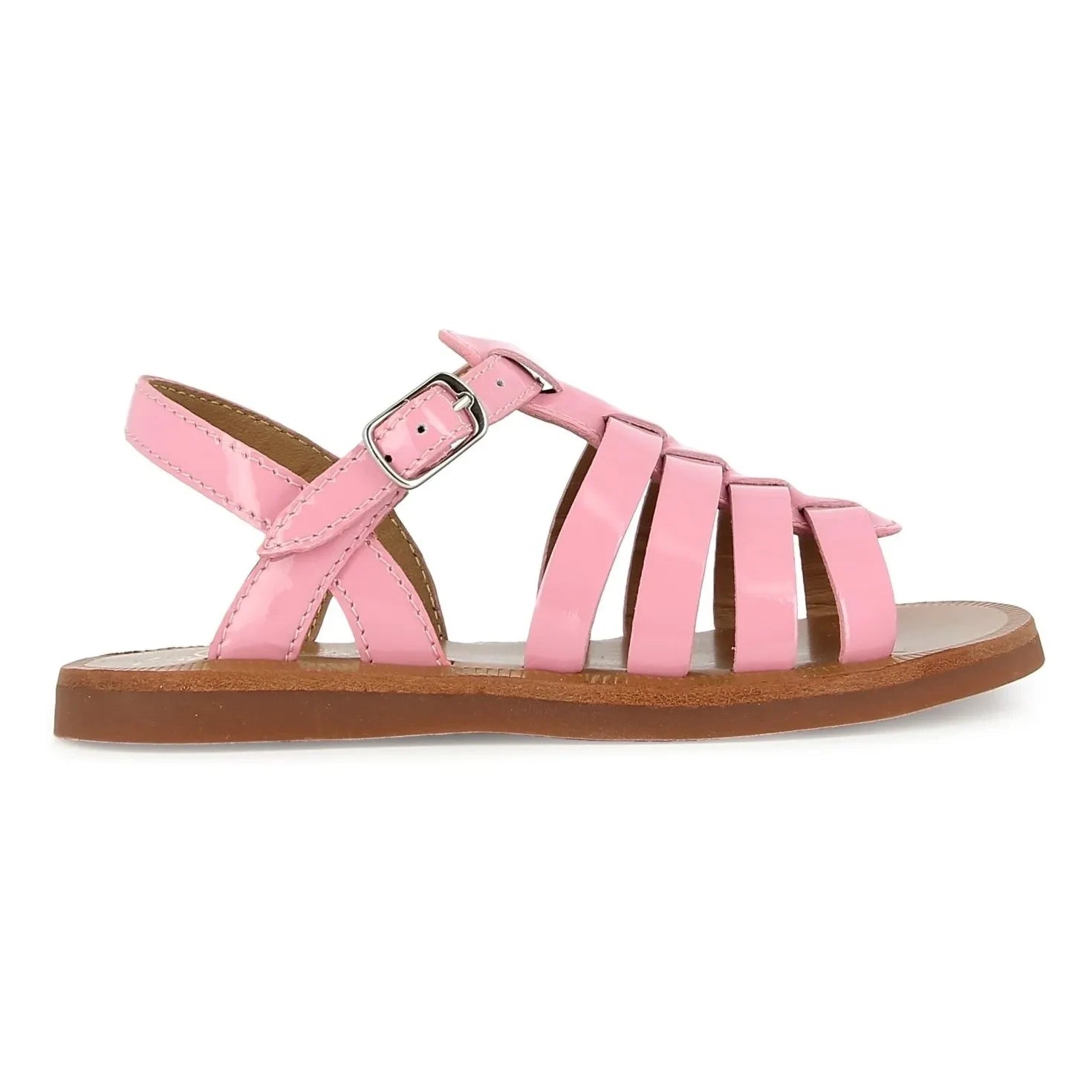 Pom d'Api - Plagette Strap Patent Sandalen | Bonbonrosa
