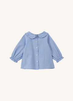 Caramel - Harper Gestreifter Poplin-Bluse | Blau
