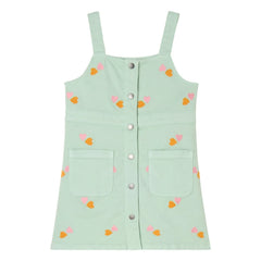 Stella McCartney Kids – Bio-Baumwollkleid mit Herzmuster | Aquamarin