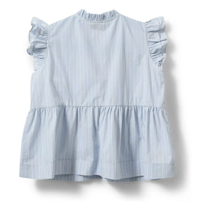 Sofie Schnoor - Gestreifte Juliette Bluse mit Volants | Hellblau