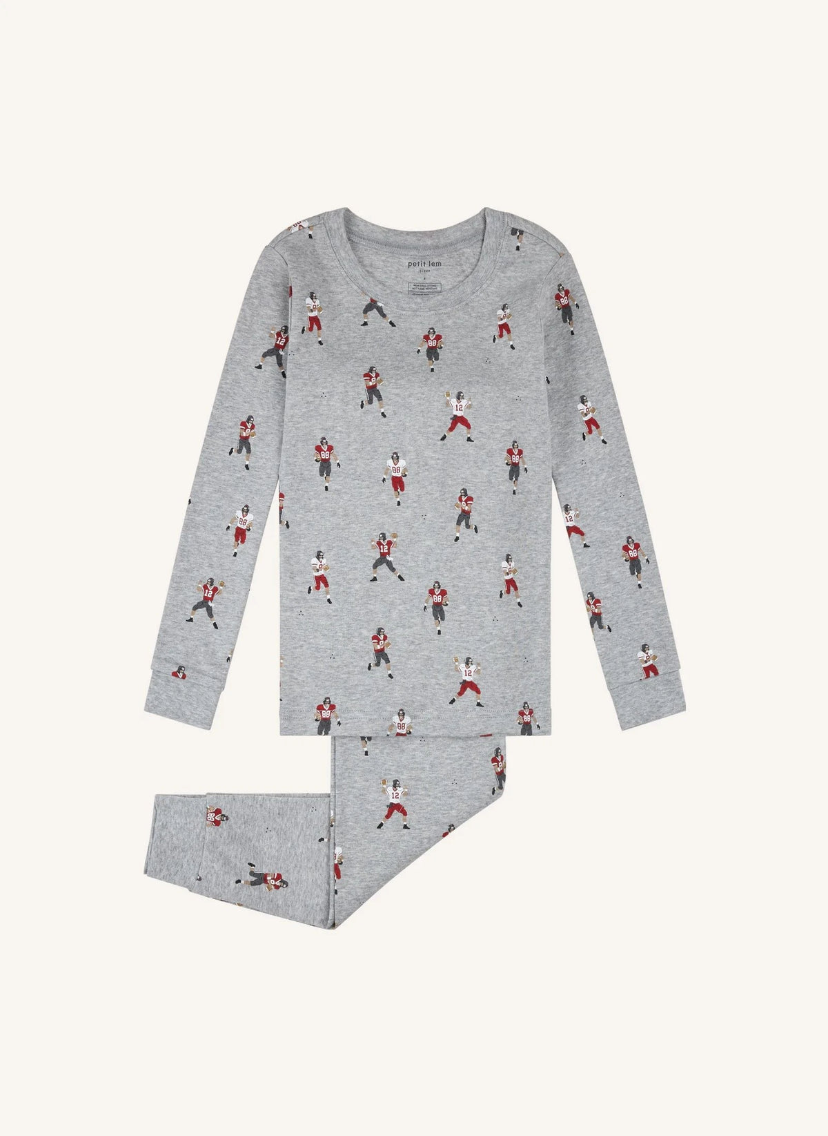 Petit Lem - American-Football-Pyjamas aus Bio-Baumwolle | Grau