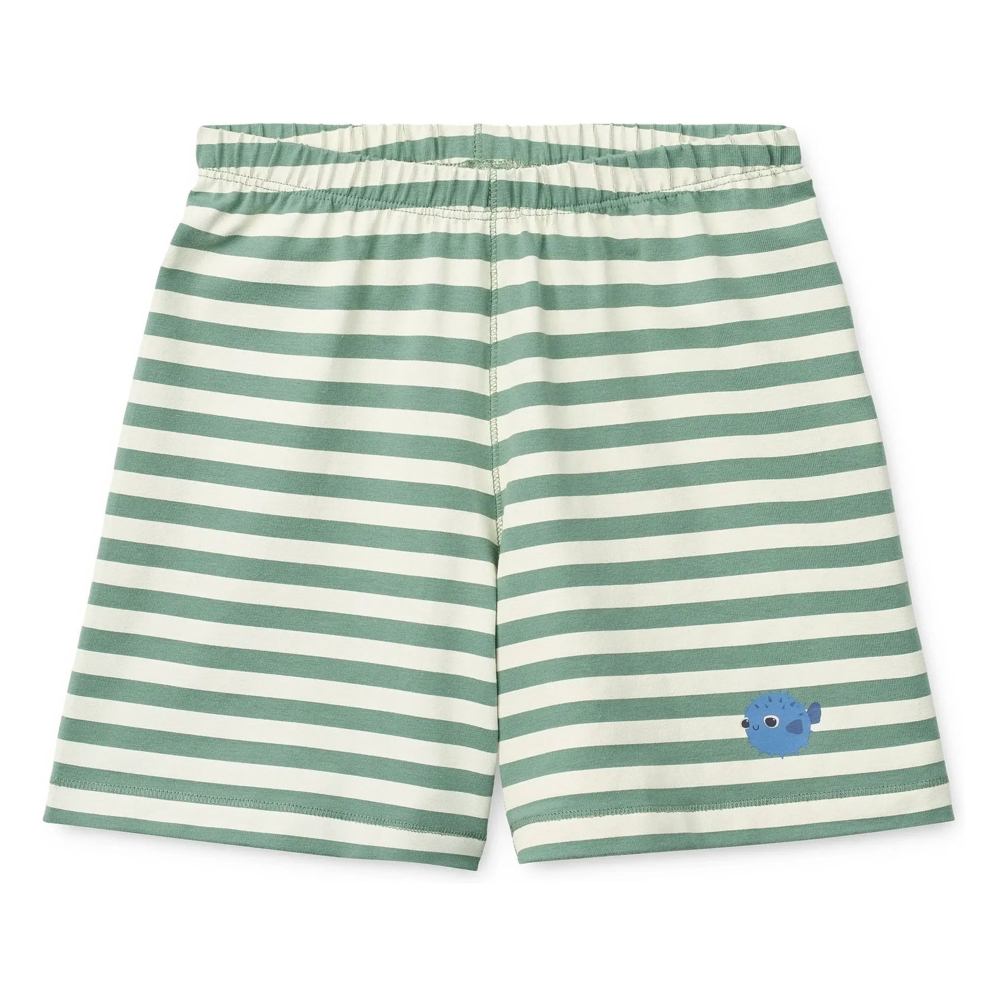 Liewood - Bio-Baumwoll-T-Shirt und Shorts-Set mit Kugelfisch-Motiv | Grün