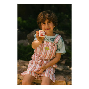 Favorite People - Lasagna Gestreifter Kurzer Overall | Rosa